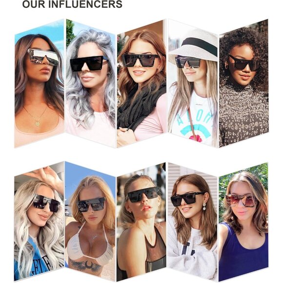 ELEGANT Unisex Square Sunglasses with Durable Frame - Hiking & Driving Essential - Picture 2 of 5